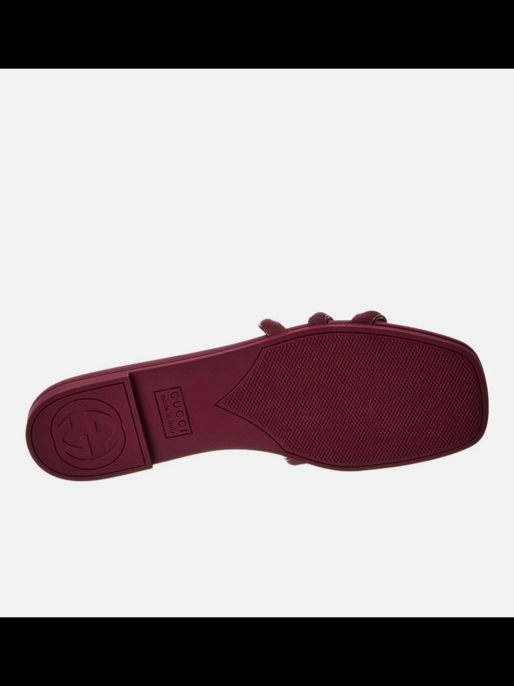 Gucci Women's Burgundy Open-Toe Logo Slide Sandal - Picture 3 of 3